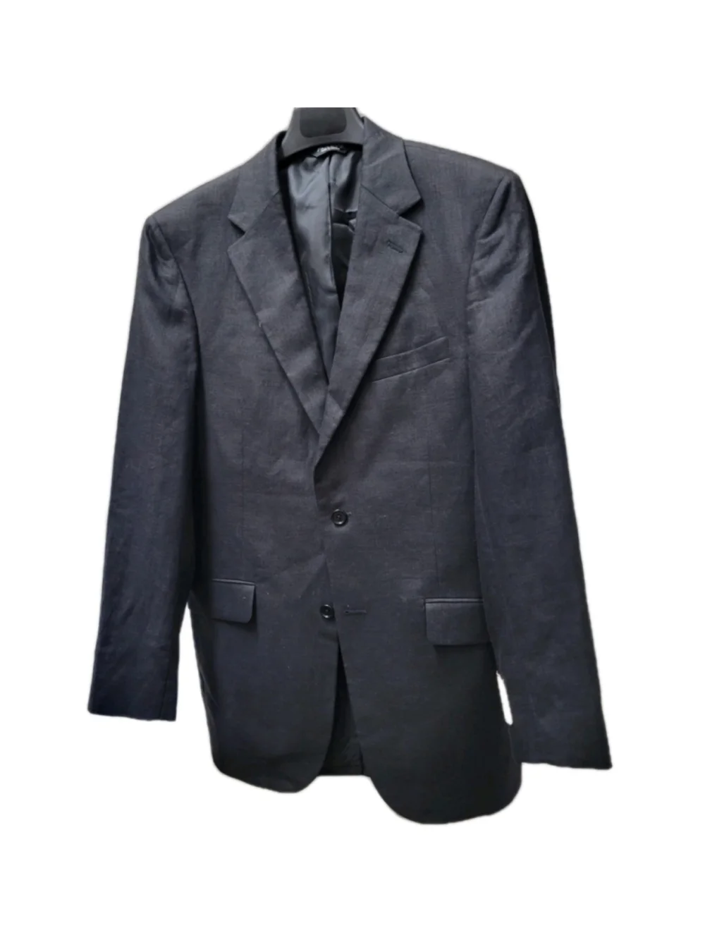 JoS A Bank Men Black Spring Weight 2-Button Center-Vent 100% Linen Jacket 38L